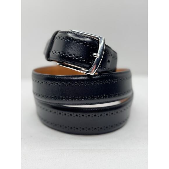 Allen Edmonds 74011 Black Leather Wide Basic Dress Belt 44 Handmade In USA - Picture 1 of 6